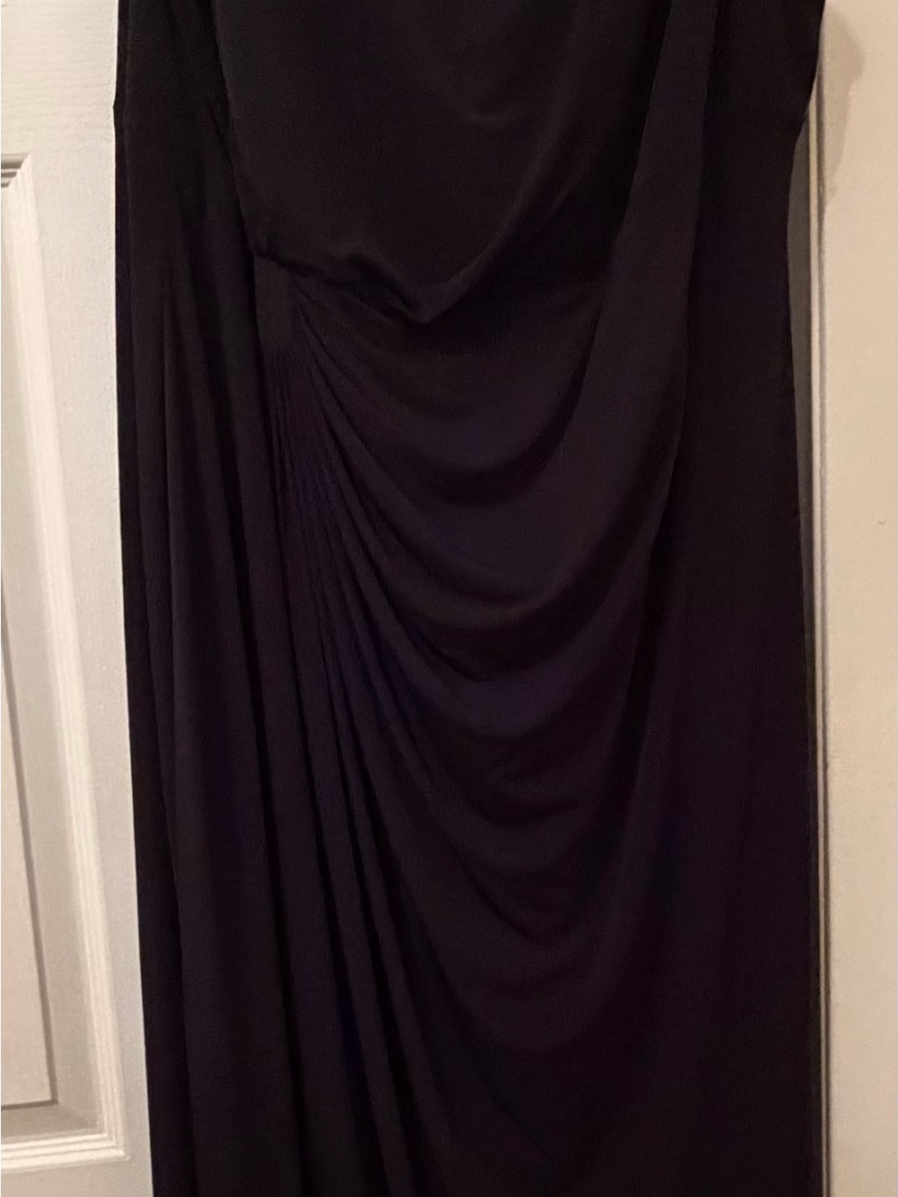 connected apparel Black Draped Maxi Skirt